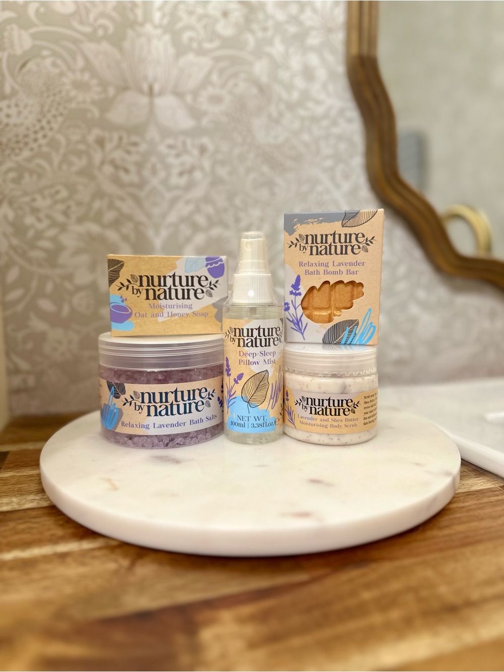 Nurture by Nature 5pc Lavender Spa Gift Set Bath Body Self Care NEW